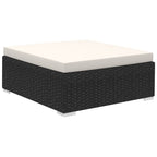 12-tlg. Garten-Lounge-Set mit Auflagen Poly Rattan Schwarz