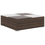 6-tlg. Garten-Lounge-Set mit Auflagen Poly Rattan Braun