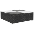 6-tlg. Garten-Lounge-Set mit Auflagen Poly Rattan Schwarz