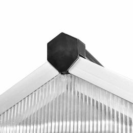 vidaXL Gewächshaus mit Fundament Verstärkt Aluminium 6,05 m²