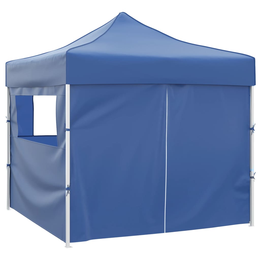 Faltzelt 3x3 m Blau 4 Seitenwände