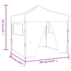 Faltzelt 3x3 m Blau 4 Seitenwände