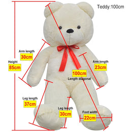 vidaXL Weicher XXL-Plüsch-Teddybär Weiß 85 cm