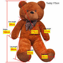 vidaXL Weicher XXL-Plüsch-Teddybär Braun 160 cm