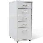 Registerschrank mit 5 Schubladen Grau 68,5 cm Stahl