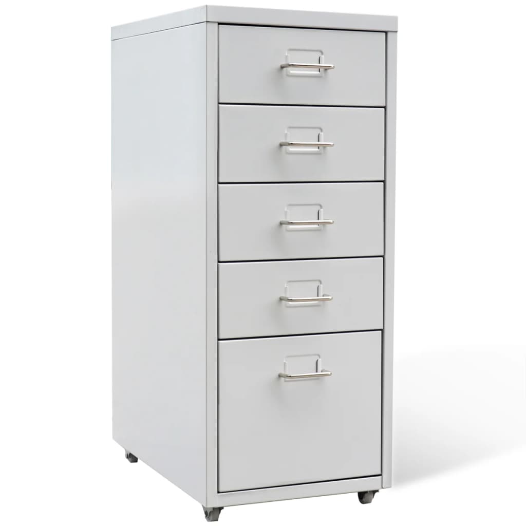 Registerschrank mit 5 Schubladen Grau 68,5 cm Stahl