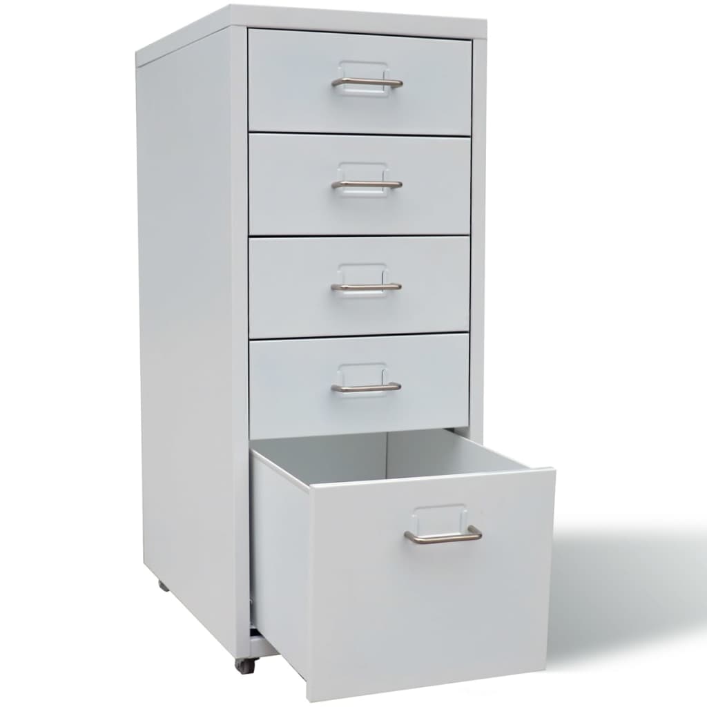 Registerschrank mit 5 Schubladen Grau 68,5 cm Stahl