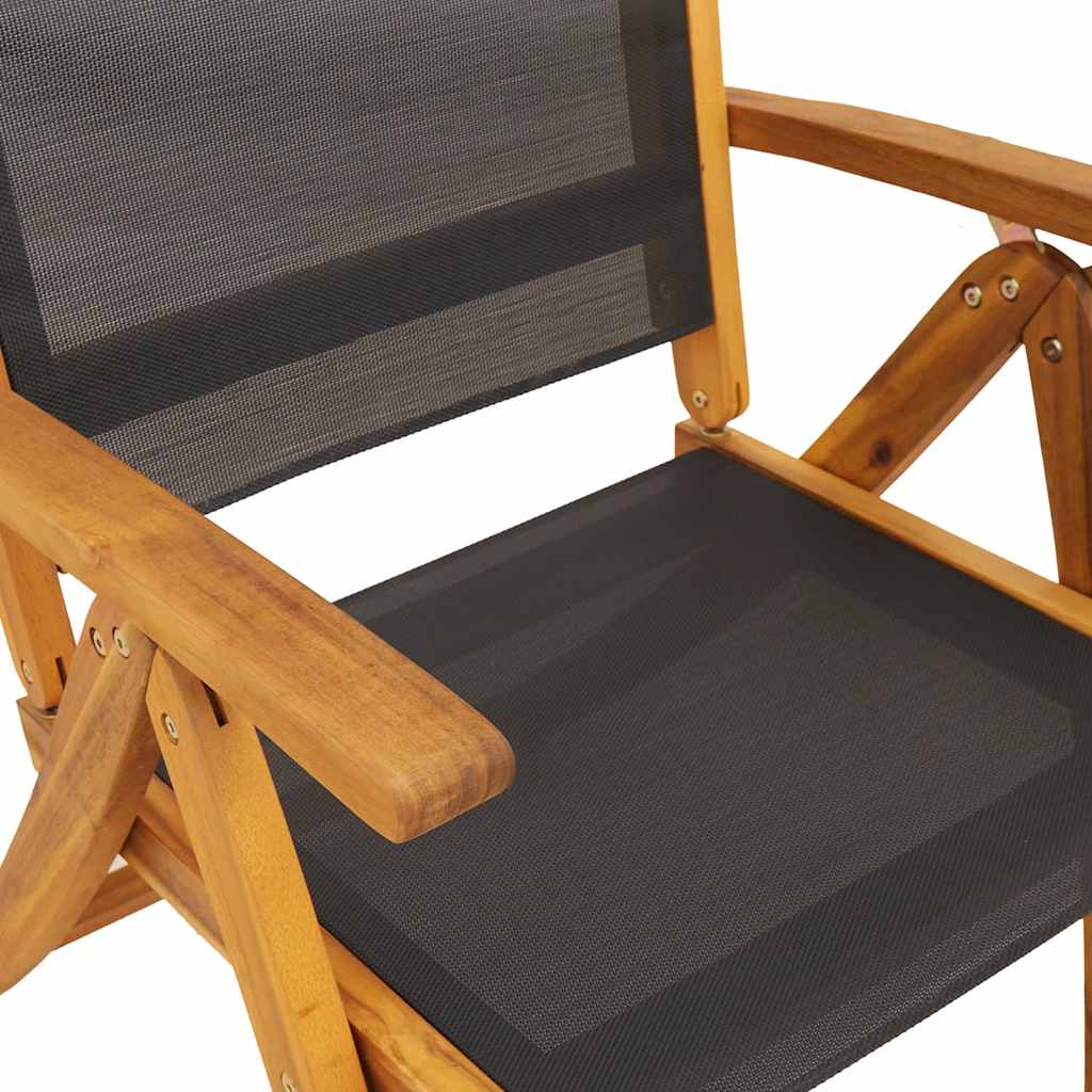 Gartenstühle 2 Stk. Klappbar Massivholz Akazie und Textilene