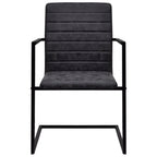 Freischwinger 4 Stk. Schwarz Kunstleder