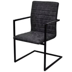 Freischwinger 6 Stk. Schwarz Kunstleder