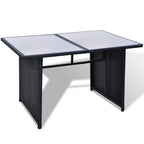 10-tlg. Garten-Lounge-Set mit Auflagen Poly Rattan Schwarz