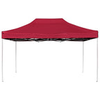 Profi-Partyzelt Faltbar Aluminium 4,5x3 m Weinrot
