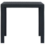 Gartentisch Anthrazit 79x79x72 cm Kunststoff Rattan-Optik