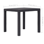 Gartentisch Braun 79x79x72 cm Kunststoff Rattan-Optik