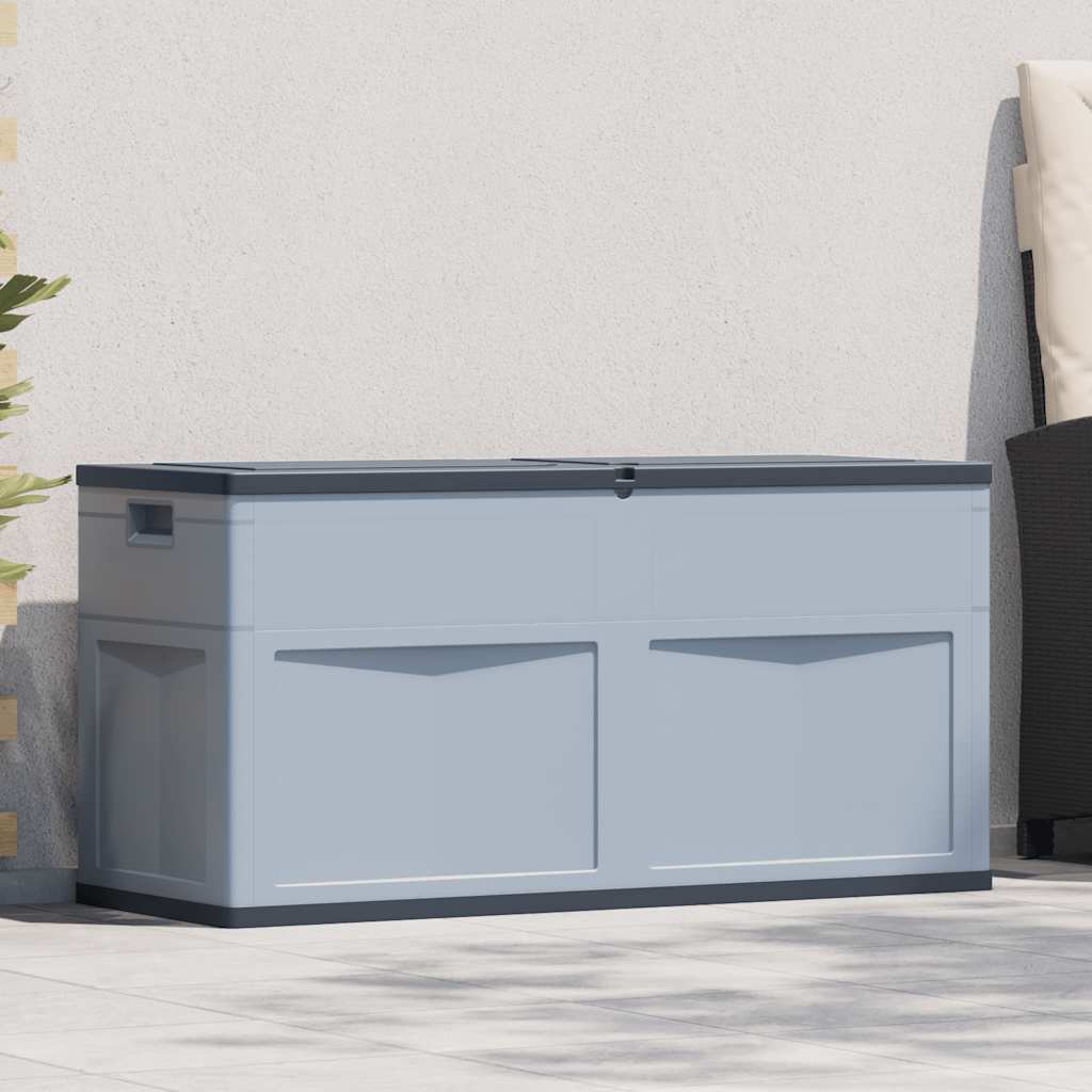 Garten-Aufbewahrungsbox 320 L Grau Schwarz