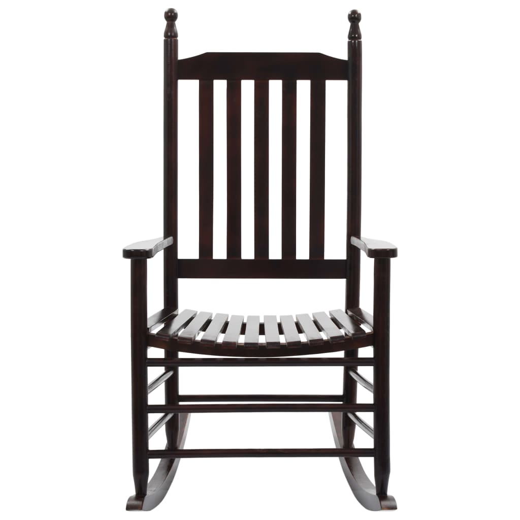 Schaukelstuhl mit Gebogener Sitzfläche Braun Pappelholz