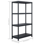 Lagerregale 2 Stk. Schwarz 60 x 30 x 138 cm Kunststoff