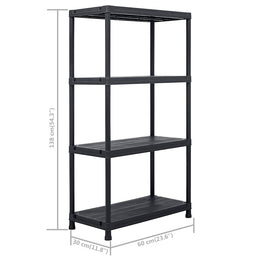Lagerregale 2 Stk. Schwarz 60 x 30 x 138 cm Kunststoff