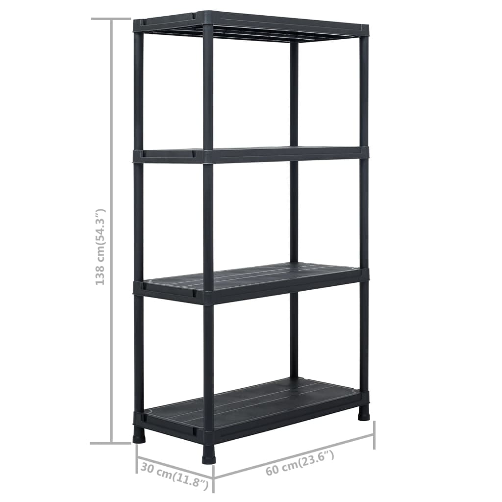 Lagerregale 5 Stk. Schwarz 60 x 30 x 138 cm Kunststoff