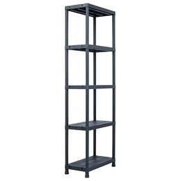 Lagerregale 2 Stk. Schwarz 125 kg 60 x 30 x 180 cm Kunststoff
