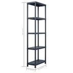 Lagerregale 2 Stk. Schwarz 125 kg 60 x 30 x 180 cm Kunststoff