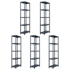 Lagerregale 5 Stk. Schwarz 125 kg 60 x 30 x 180 cm Kunststoff