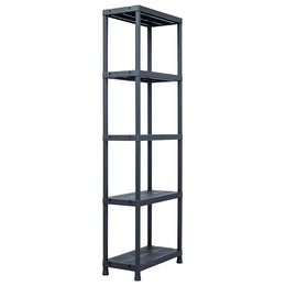 Lagerregale 5 Stk. Schwarz 125 kg 60 x 30 x 180 cm Kunststoff