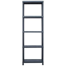 Lagerregale 5 Stk. Schwarz 125 kg 60 x 30 x 180 cm Kunststoff