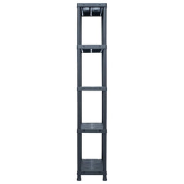Lagerregale 5 Stk. Schwarz 125 kg 60 x 30 x 180 cm Kunststoff