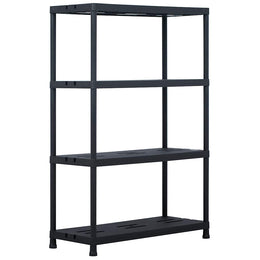 Lagerregale 2 Stk. Schwarz 220 kg 90 x 40 x 138 cm Kunststoff