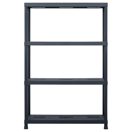Lagerregale 2 Stk. Schwarz 220 kg 90 x 40 x 138 cm Kunststoff