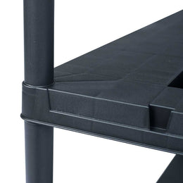 Lagerregale 2 Stk. Schwarz 220 kg 90 x 40 x 138 cm Kunststoff