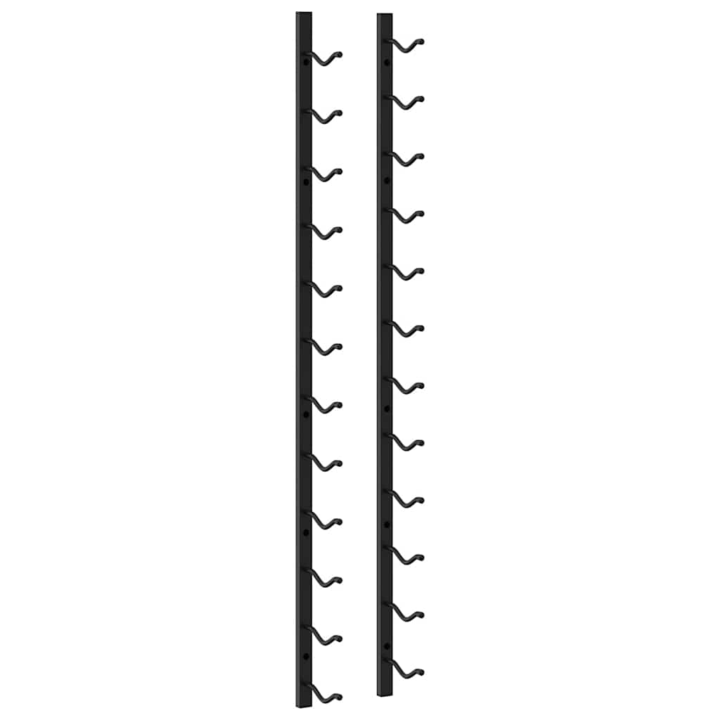 Wand-Weinregal für 12 Flaschen Schwarz Eisen