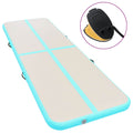 Aufblasbare Gymnastikmatte mit Pumpe 300x100x10 cm PVC Grün