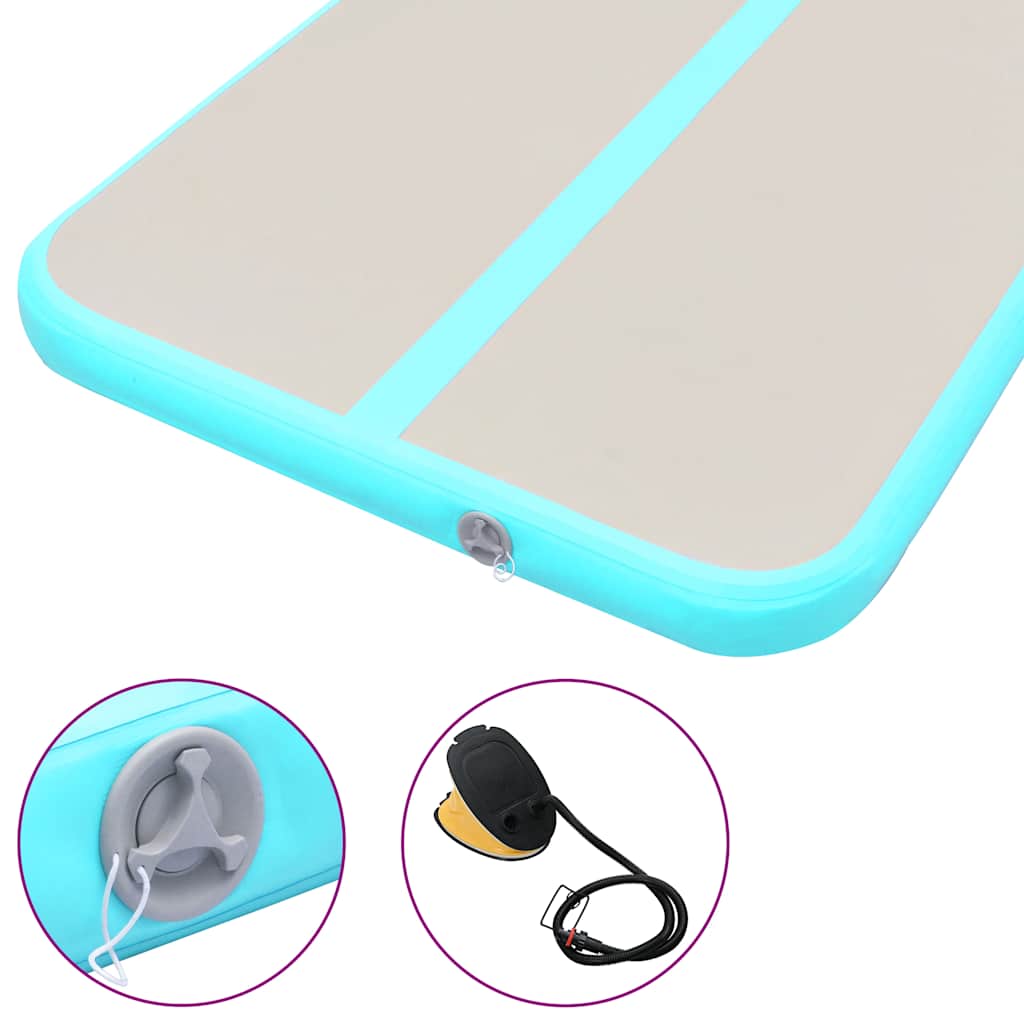 Aufblasbares Gymnastik-Kissen mit Pumpe 500x100x10 cm PVC Grün