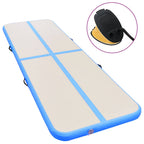 Aufblasbare Gymnastikmatte mit Pumpe 600x100x10 cm PVC Blau