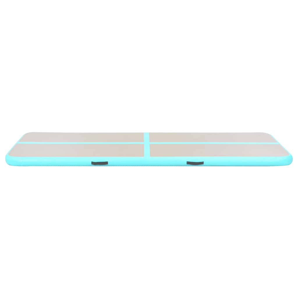 Aufblasbare Gymnastikmatte mit Pumpe 600x100x10 cm PVC Grün