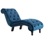 Chaiselongue Blau Samt