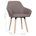 Esszimmerstühle 2 Stk. Taupe Stoff