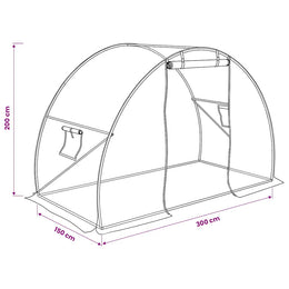 vidaXL Gewächshaus 4,5 m² 300x150x200 cm