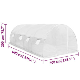 vidaXL Gewächshaus 18m² 600x300x200 cm