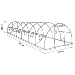 vidaXL Gewächshaus 27m² 900x300x200 cm