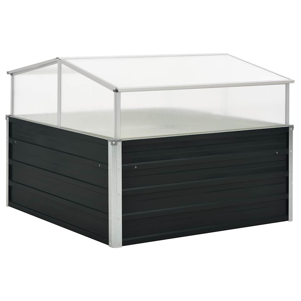 vidaXL Gewächshaus Anthrazit 100x100x77 cm Verzinkter Stahl