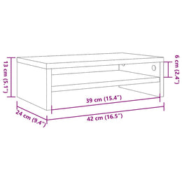 Monitorerhöhung 42 × 24 × 13 cm aus Holzwerkstoff - Weiß