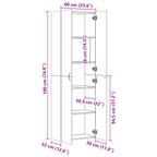 Büroschrank Sonoma-Eiche 60x32x190 cm Holzwerkstoff