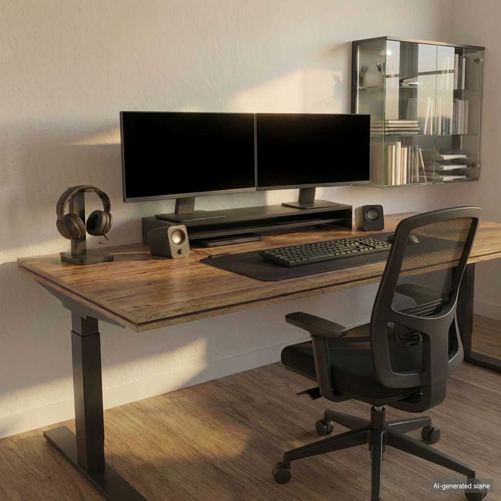 Monitorerhöhung 100 × 24 × 13 cm aus Holzwerkstoff - Schwarz