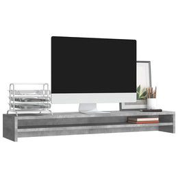 Monitorerhöhung 100 × 24 × 13 cm aus Holzwerkstoff - Betongrau