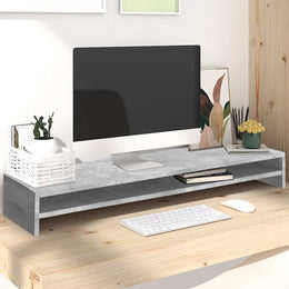 Monitorerhöhung 100 × 24 × 13 cm aus Holzwerkstoff - Betongrau