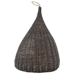 vidaXL Katzenhaus mit Kissen Grau 40x60 cm Naturweide Tipi