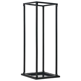 vidaXL Brennholzregal mit Boden Schwarz 37 x 37 x 113 cm Stahl